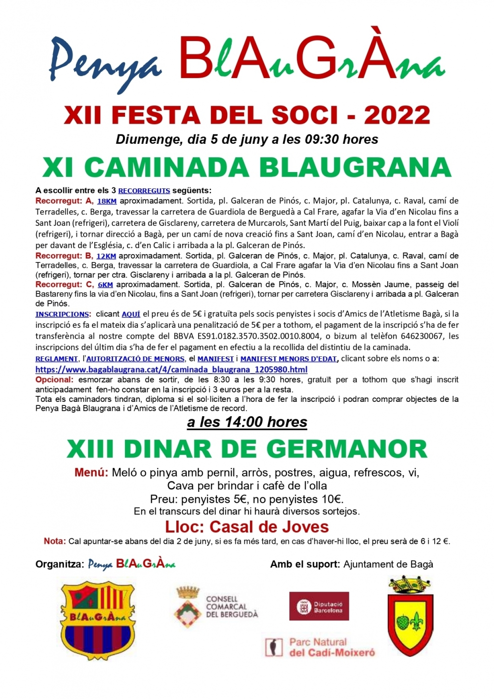 2022-FESTA DEL SOCI - CAMINADA BLAUGRANA - Amics de l'Atletisme Bagà